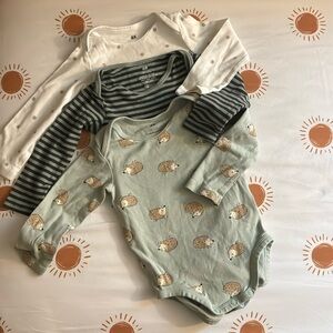 H&M organic cotton long sleeve onesies